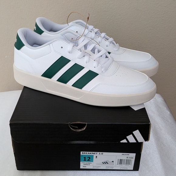 adidas Other - New Adidas Men's Breaknet 3.0 Sneakers Shoes White Green Size 12